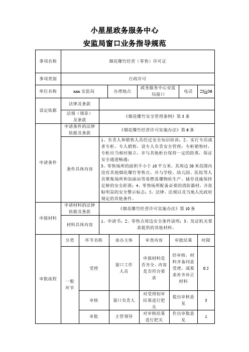 烟花爆竹经营(零售)许可证