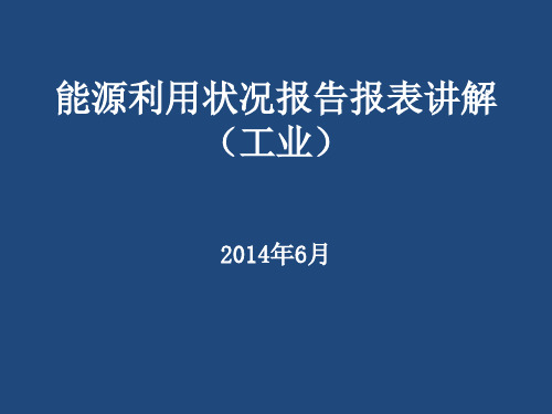 能源利用状况报告报表讲解(工业)