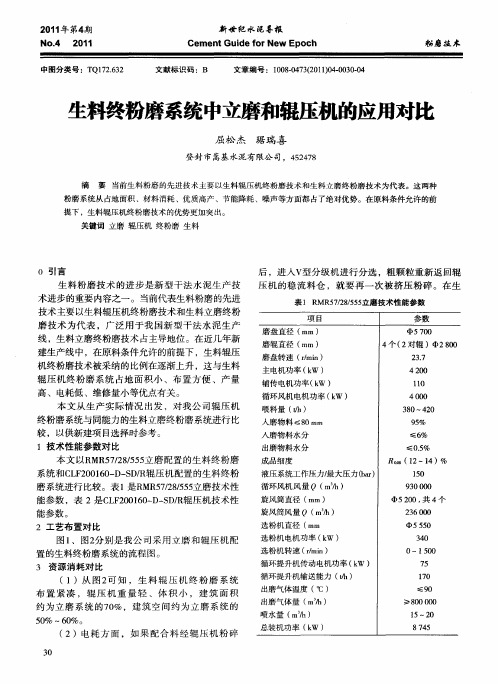 生料终粉磨系统中立磨和辊压机的应用对比