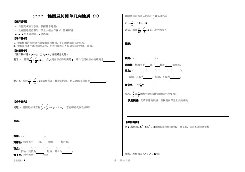 椭圆及其简单几何性质(1)