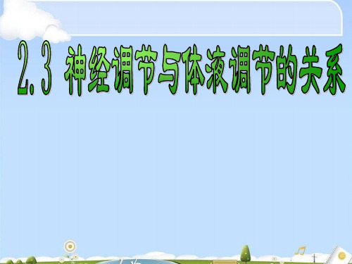 人教版必修3生物2.3神经调节和体液调节的关系(共18张PPT)