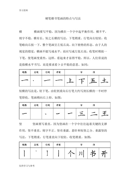 硬笔书法基本笔画讲解与实例资料讲解