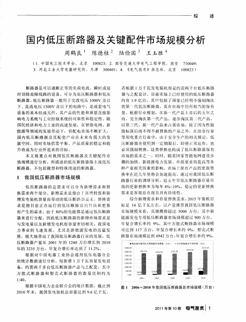 国内低压断路器及关键配件市场规模分析