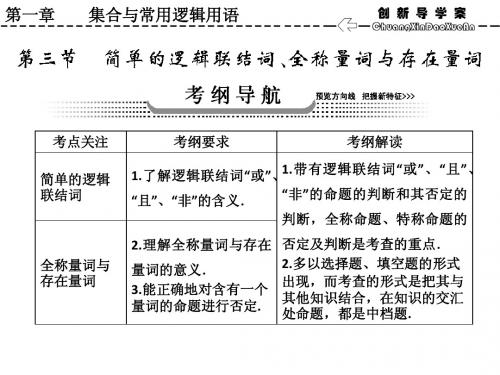 简单的逻辑联结词、全称量词与存在量词