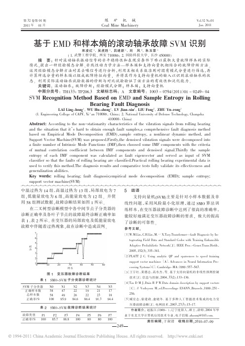 -》基于EMD和样本熵的滚动轴承故障SVM识别