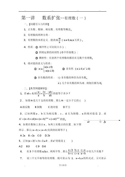 2013初一数学资料培优汇总(精华)