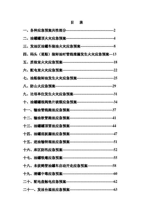 油库20个应急预案