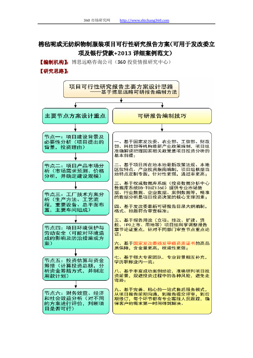 全程编制棉毡呢或无纺织物制服装项目可行性研究报告方案(可用于发改委立项及银行贷款+2013详细案例范文)