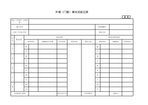 外墙门窗淋水试验记录