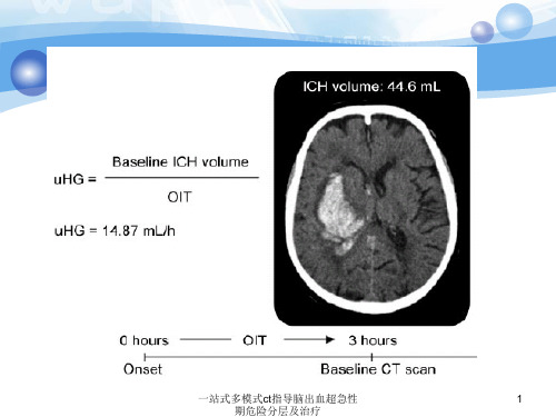 一站式多模式ct指导脑出血超急性期危险分层及治疗课件