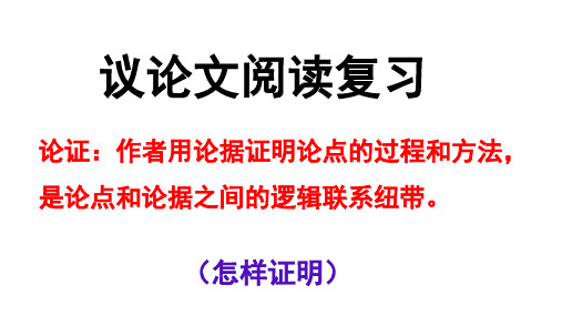 2020中考语文议论文阅读 (论证)复习