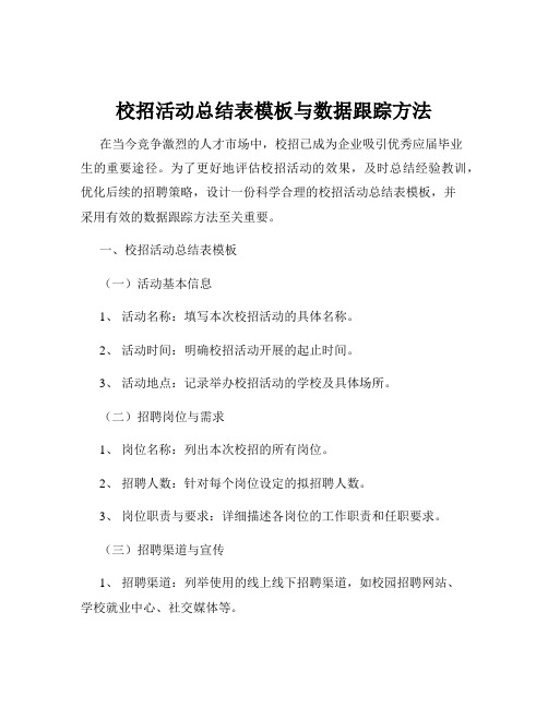 校招活动总结表模板与数据跟踪方法