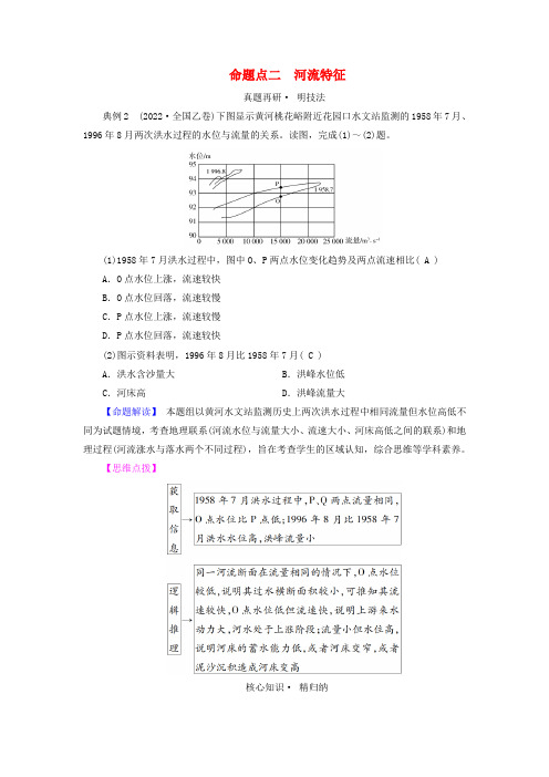 新教材适用2024版高考地理二轮总复习第1部分专题突破专题3水体运动规律命题点二河流特征教师用书