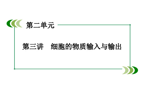 高中生物学考复习必修一细胞物质的输入与输出