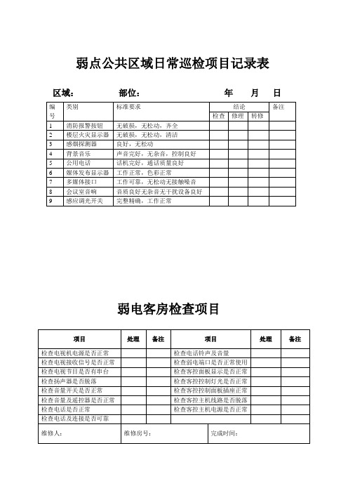 弱电保养记录表