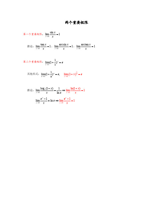 高等数学公式(极限与导数)