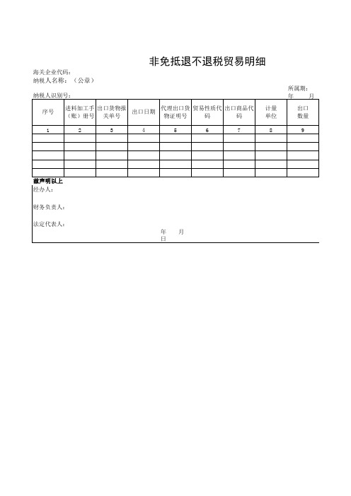 进料加工,手册核销,明细表