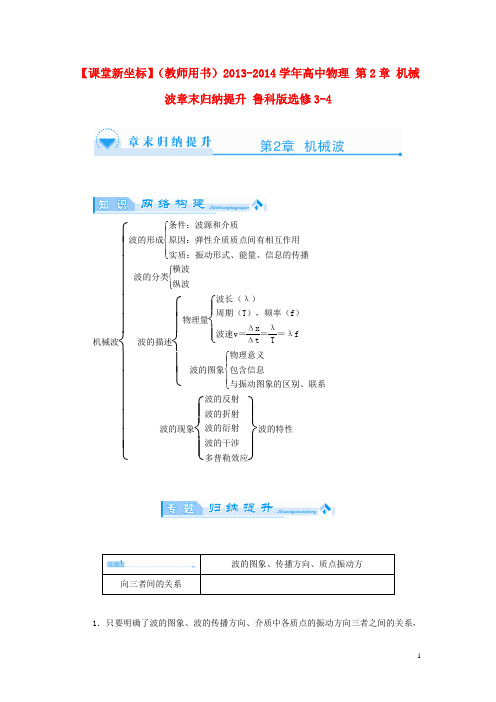 【课堂新坐标】(教师用书)2013-2014学年高中物理第2章机械波章末归纳提升鲁科版选修3-4