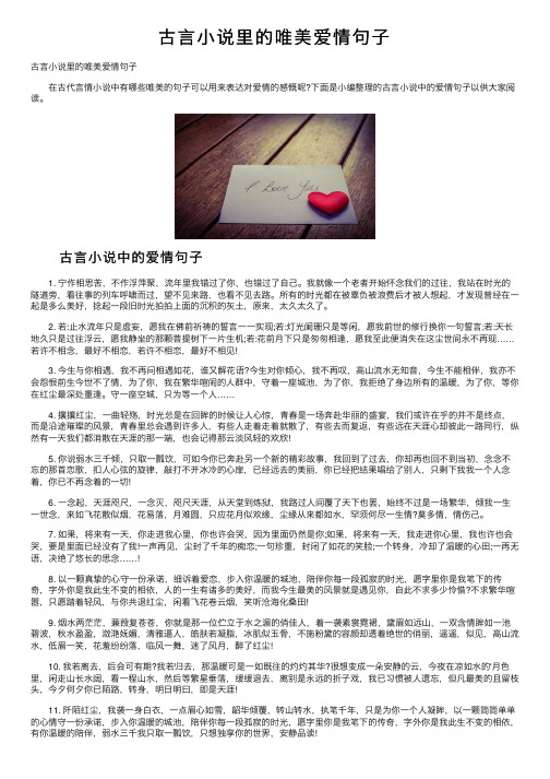 古言小说里的唯美爱情句子