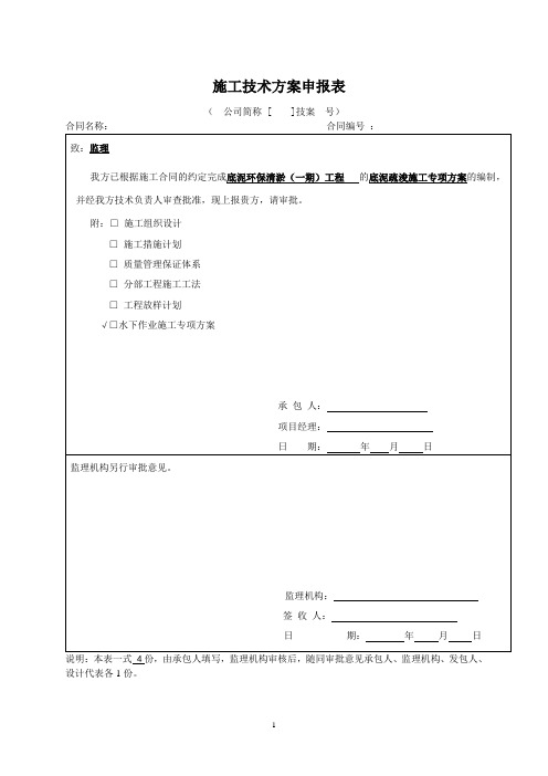 水下作业专项施工方案