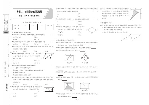 湘教版数学八年级下册 总复习专题二 与四边形有关的问题附答案