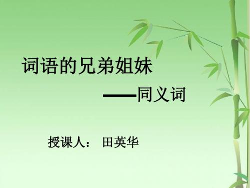 人教版高中语文选修《语言文字应用第二节 词语的兄弟姐妹 --同义词》(一等奖课件) (8)