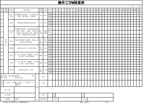 电瓶叉车点检表