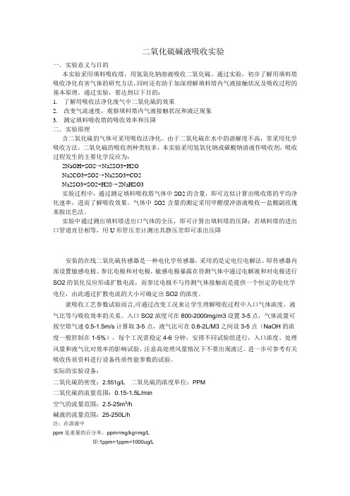 二氧化硫碱液吸收实验.