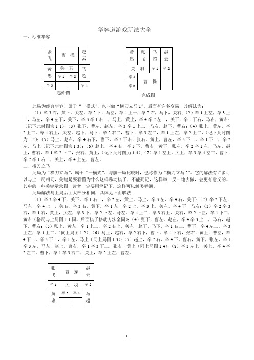 华容道游戏玩法大全