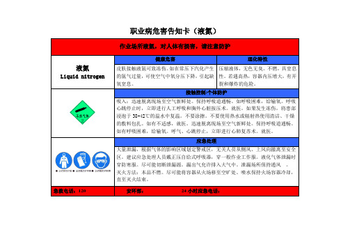 危害告知卡(氮气、乙炔、氧气)