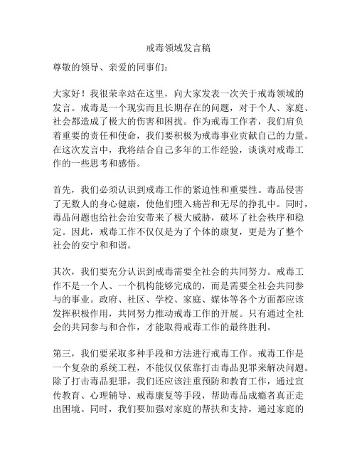 戒毒领域发言稿