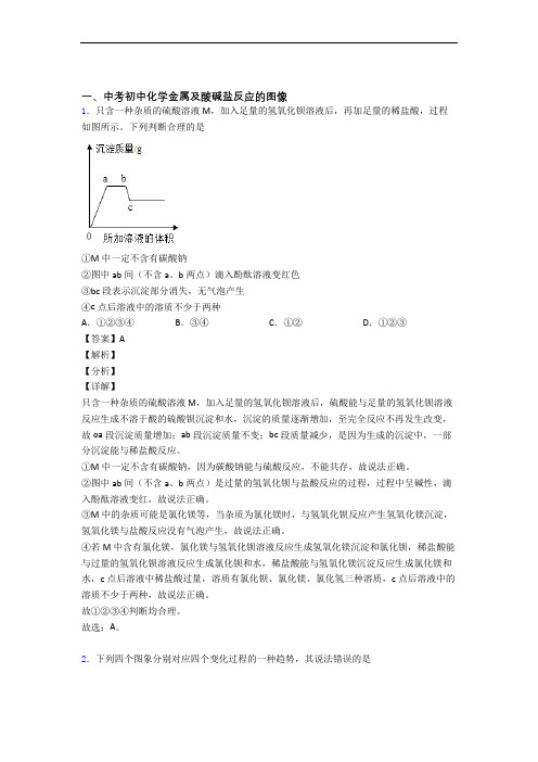 备战中考化学易错题精选-金属及酸碱盐反应的图像练习题含答案解析