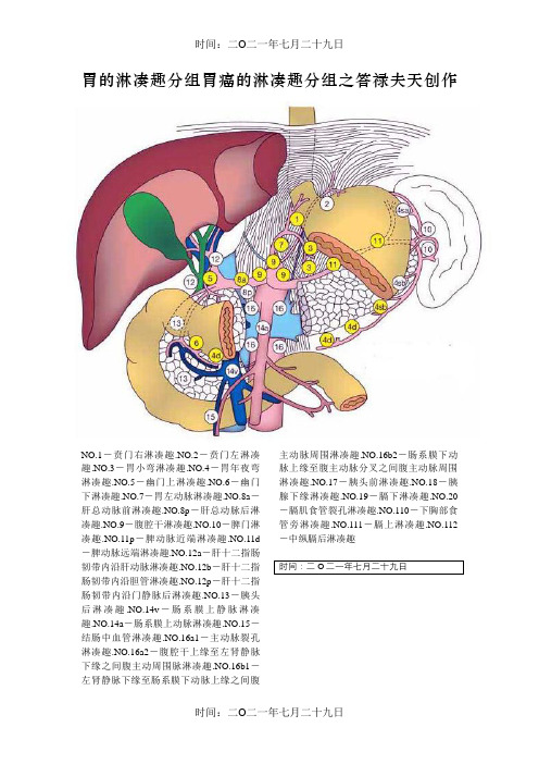 胃的淋巴结分组