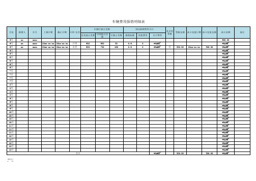 车辆费用报销明细表