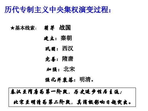 【必修一 专制主义中央集权发展历程