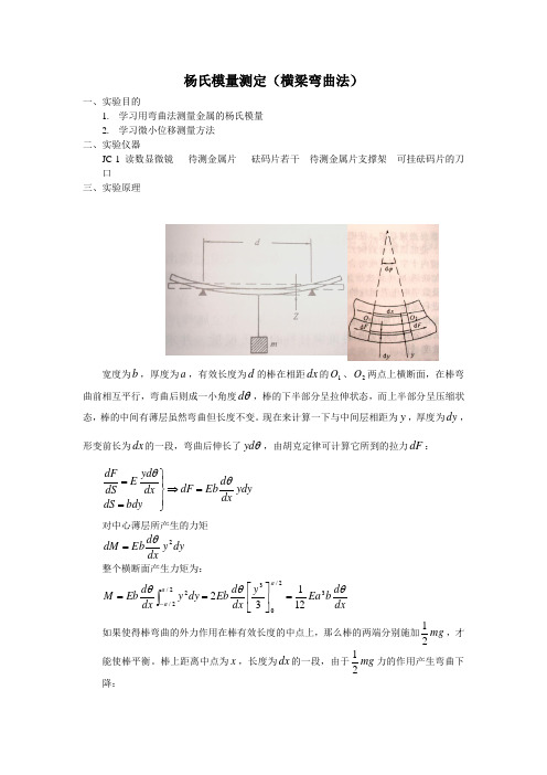 杨氏模量测定(实验报告范例)