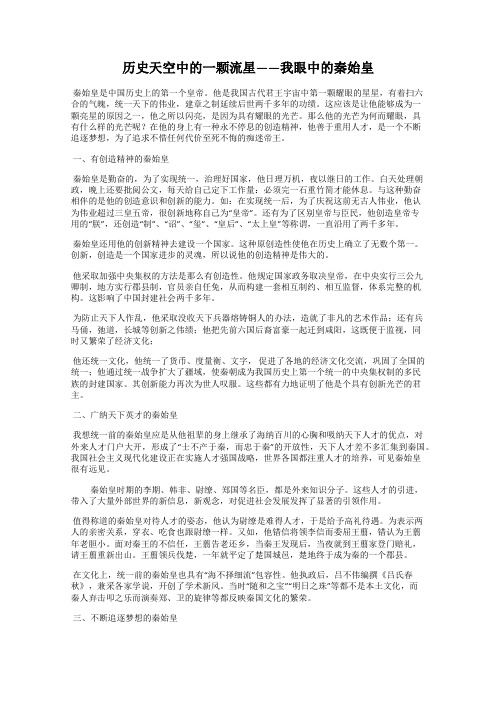 历史天空中的一颗流星——我眼中的秦始皇