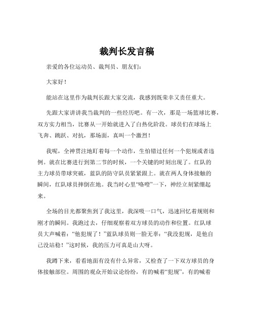 裁判长发言稿