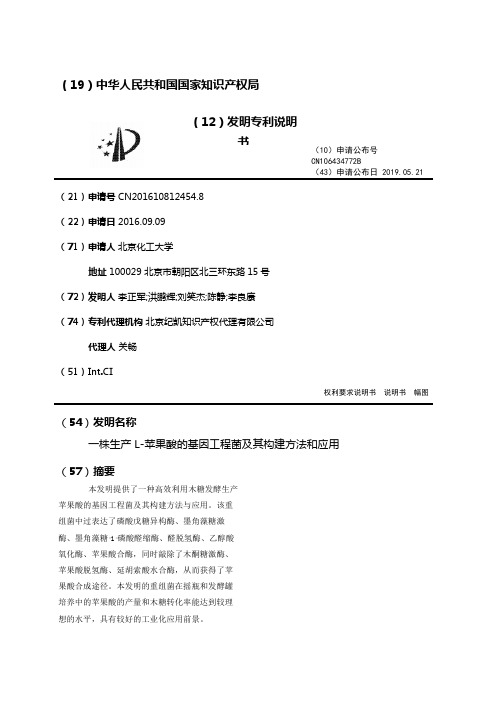 一株生产L-苹果酸的基因工程菌及其构建方法和应用