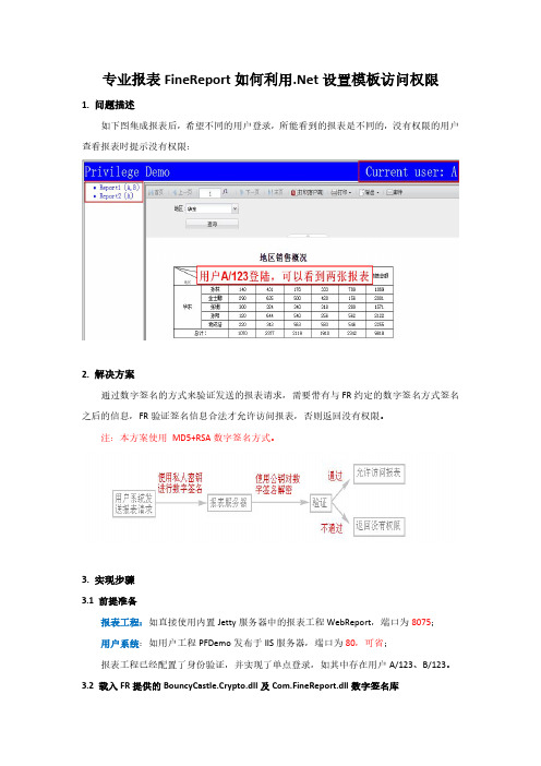 专业报表FineReport如何利用.Net设置模板访问权限