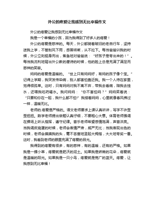 外公的疼爱让我感到无比幸福作文