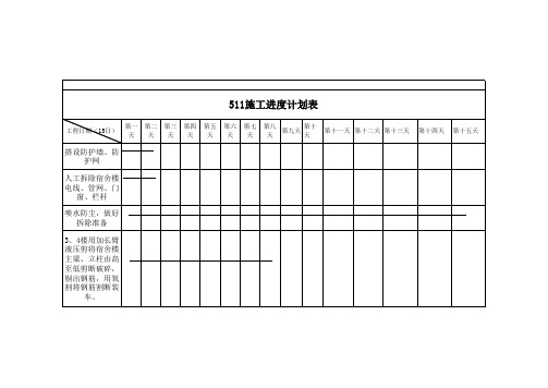 进度计划表