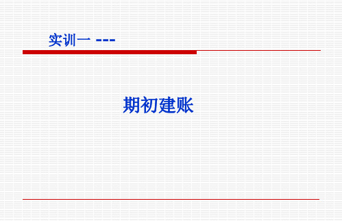 实训一--期初建账