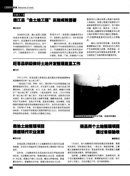 岳池土地整理项目提速现代农业发展
