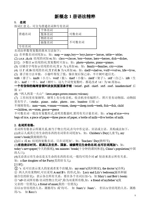 新概念1册语法精粹