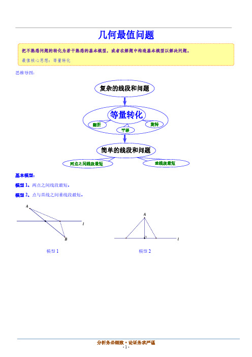 初中几何最值问题含解析