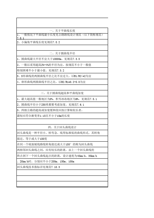 平面定线技术要求