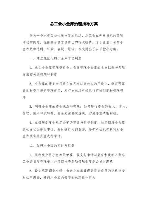 总工会小金库治理指导方案