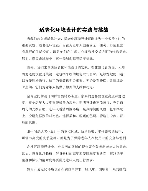 适老化环境设计的实践与挑战