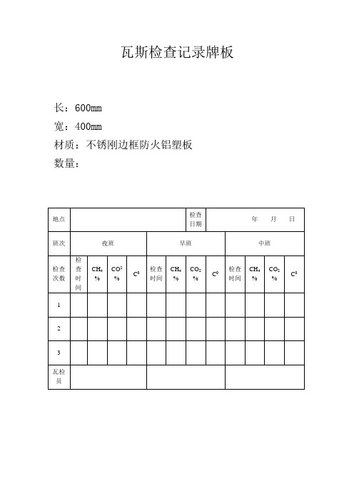 瓦斯检查记录